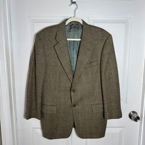 Vintage Hickey Freeman 42S Wool Tweed Sport Coat Houndstooth USA